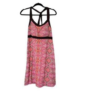 Dakini sleeveless multicolor dress with removable padding women's large 1202